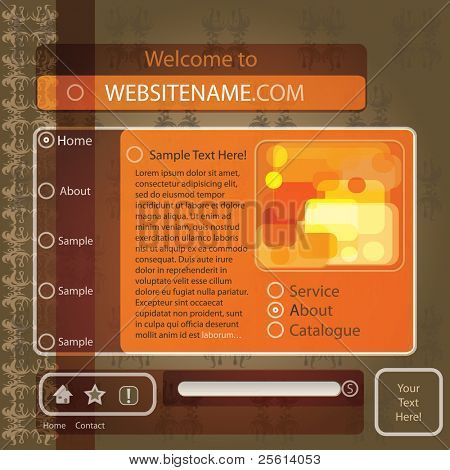 Szablon witryny sieci Web, wektor.