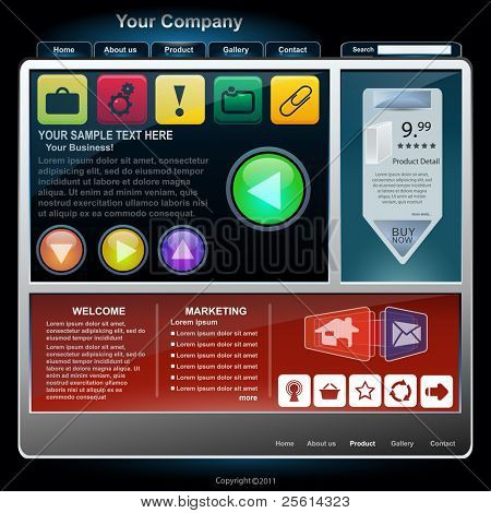 conjunto de elementos do site, vector