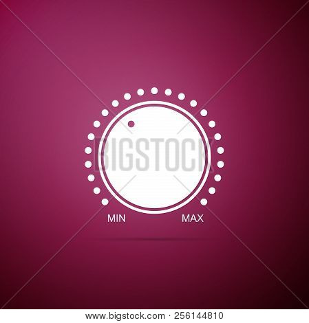 Dial Knob Level Technology Settings Icon Isolated On Purple Background. Volume Button, Sound Control