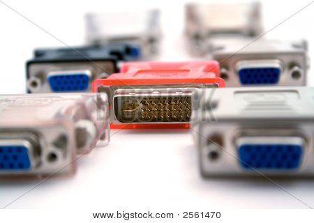 Adapter Vga dvi auf weißem Grund. isoliert