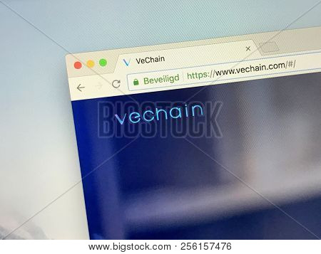 Amsterdam, The Netherlands - September 1, 2018: Website Of Vechain, A Digital Cryptocurrency Token.