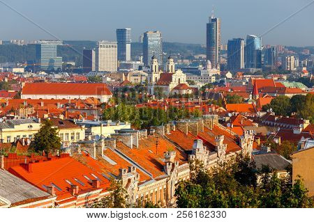 A View Of The Historical Center Of Vilnius From The Hill. Lithuania.