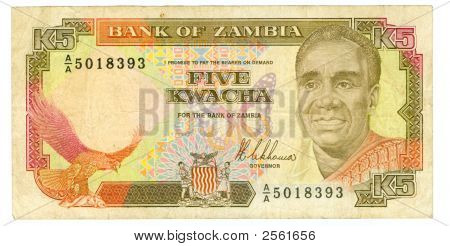 Bill 5 kwacha dello Zambia