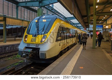 Stuttgart,germany - January 19,2018: Main Station This Is A New,modern Train,which Is Used For Rides