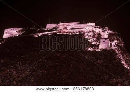 Nafplio Palamidi Fortress In Peloponnese Peninsula Greece, Night Scene