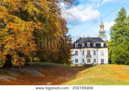 Golden Autumn Park Near Charlottenlund Palace, North Of Copenhagen