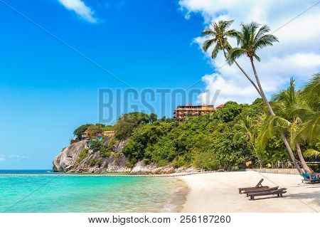 Leela Beach On Koh Phangan Island, Thailand In A Summer Day