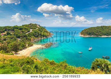 Panoramic View Of  Yanui Beach At Phuket In Thailand In A Summer Day