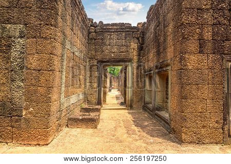 Banteay Samre Temple In Complex Angkor Wat In Siem Reap, Cambodia In A Summer Day