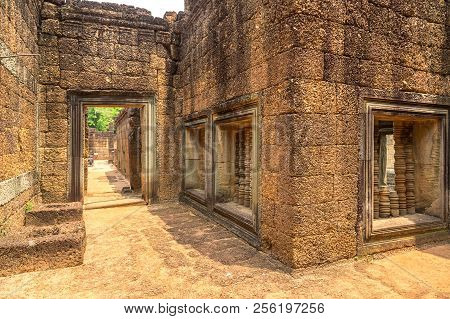 Banteay Samre Temple In Complex Angkor Wat In Siem Reap, Cambodia In A Summer Day