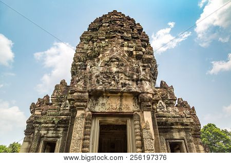 Banteay Samre Temple In Complex Angkor Wat In Siem Reap, Cambodia In A Summer Day