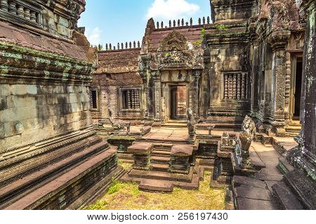 Banteay Samre Temple In Complex Angkor Wat In Siem Reap, Cambodia In A Summer Day