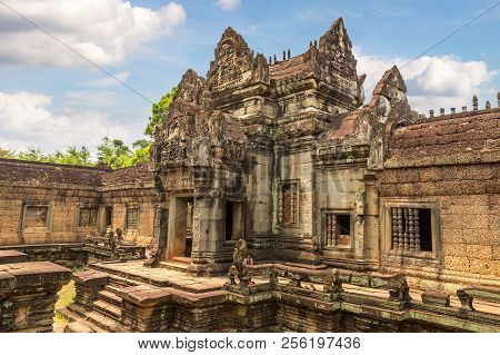 Banteay Samre Temple In Complex Angkor Wat In Siem Reap, Cambodia In A Summer Day