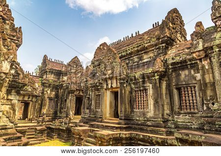 Banteay Samre Temple In Complex Angkor Wat In Siem Reap, Cambodia In A Summer Day