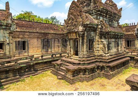 Banteay Samre Temple In Complex Angkor Wat In Siem Reap, Cambodia In A Summer Day