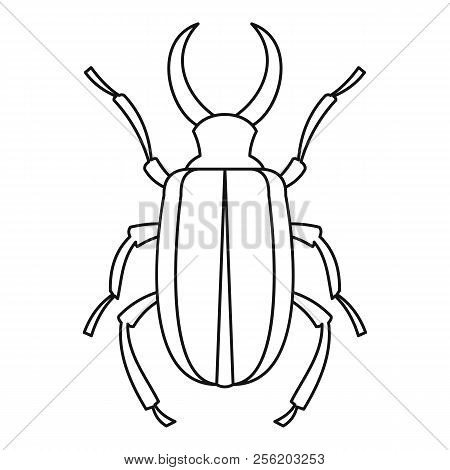 Lucanus Cervus Beetle Icon. Outline Illustration Oflucanus Cervus Beetle Icon For Web
