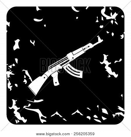 Automatic Kalashnikov Icon. Grunge Illustration Of Automatic Kalashnikov Icon For Web