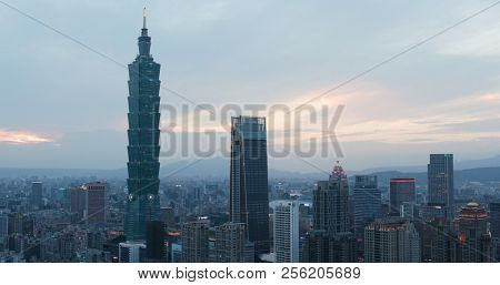 Taipei city, Taian, 24 May 2018:- Taipei city at night