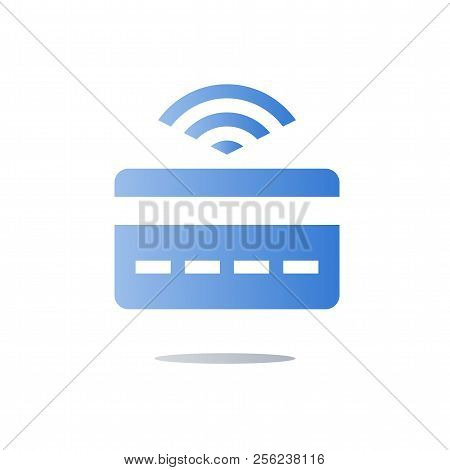 Wireless Instant Payment, Clearing Basis Technology Concept, Banking Services, Credit Card With Sign
