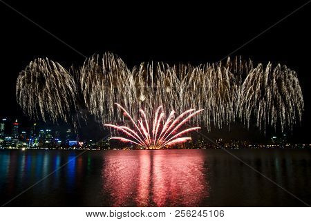 Australia Day 2018 Colorful Fireworks - Perth City