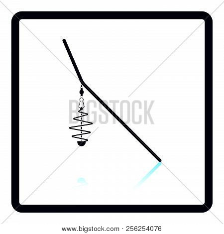 Icon Of  Fishing Feeder Net On Gray Background, Round Shadow. Shadow Reflection Design. Vector Illus
