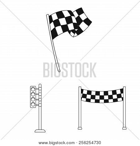 Vector Design Of Car And Rally Symbol. Collection Of Car And Race Stock Vector Illustration.