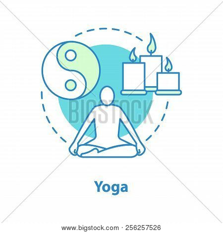Yoga Concept Icon. Meditation Idea Thin Line Illustration. Person In Lotus Position. Wellness. Vecto