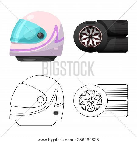 Vector Design Of Car And Rally Symbol. Set Of Car And Race Stock Vector Illustration.