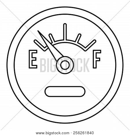 Fuel Gauge Showing Empty Icon. Outline Illustration Of Fuel Gauge Showing Empty Icon For Webicon. Ou