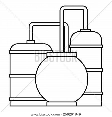 Oil Refinery Icon. Outline Illustration Of Oil Refinery Icon For Webicon. Outline Illustration Of Ic