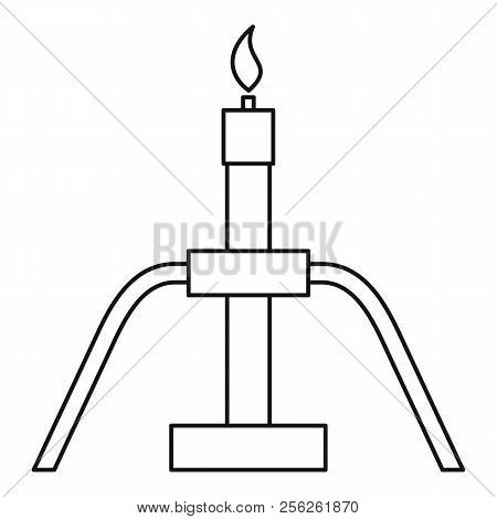 Burning Oil Gas Flare Icon. Outline Illustration Of Burning Oil Gas Flare Icon For Webicon. Outline 