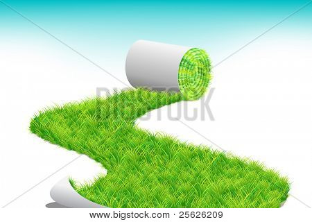 illustration du livre roll formant chemin d'herbe