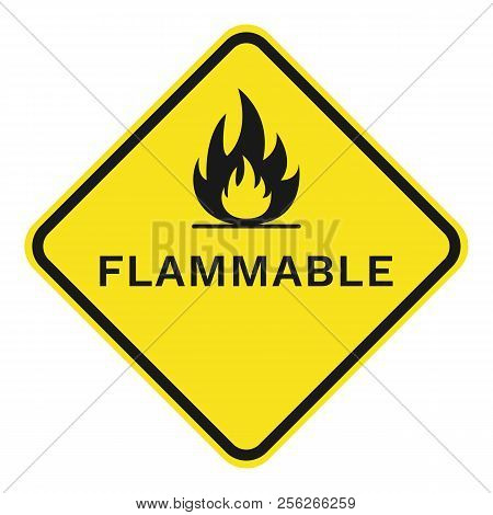 Flammable Sign. Rhombus. Isolated On White Background. Vector.