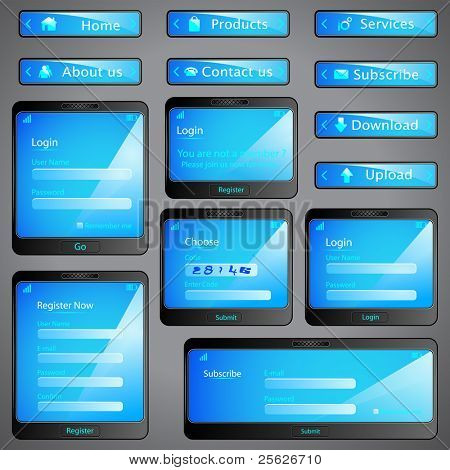 illustrazione della serie di modello di modulo web in mobile