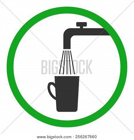 Potable Water Symbol. Water Tap And Mug. Vector.