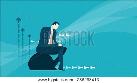 Businessman Puzzeled With Making Solution. Business Concept Illustration
