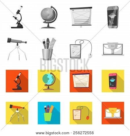Isolated Object Of Education And Learning Sign. Set Of Education And School Vector Icon For Stock.