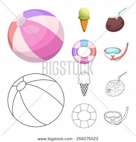 Vector Design Of Pool And Swimming Logo. Set Of Pool And Activity Stock Vector Illustration.