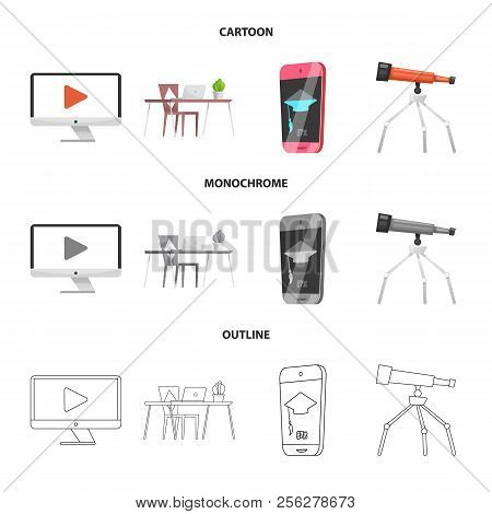 Vector Design Of Education And Learning Logo. Collection Of Education And School Vector Icon For Sto