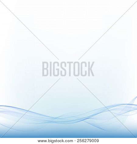 Blue Sea Abstract Wave. Vector Illustration. Advertising Layout
