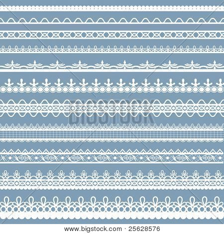 일반 배경에서 아름 다운 레이스 테두리 집합의 그림