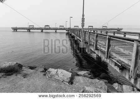 A View Of A Newly Built Pier In Ruston, Washington.
