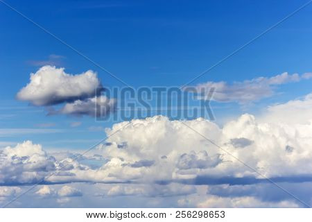 Blue Sky With White Clouds. Summer Background.