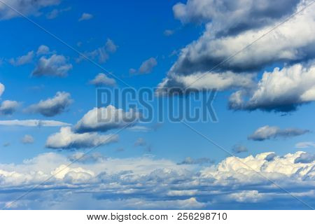 Blue Sky With White Clouds. Summer Background.