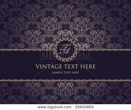 Vintage frame sullo sfondo damascato