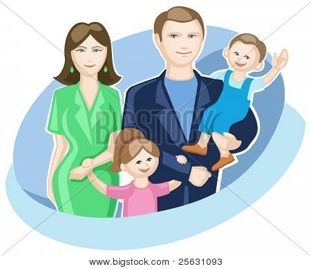 Famiglia con due bambini