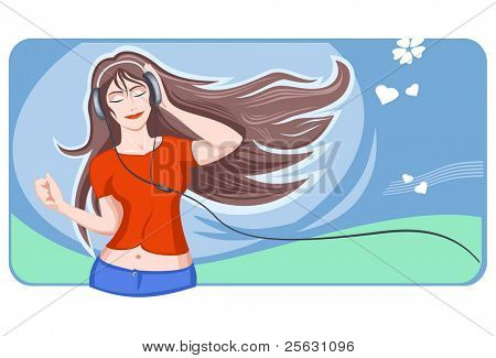 Ragazza ascoltando la musica