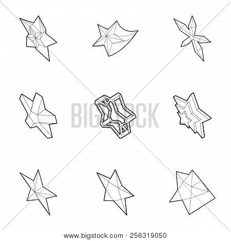 Types Of Stars Icons Set. Outline Illustration Of 9 Types Of Stars Icons For Web