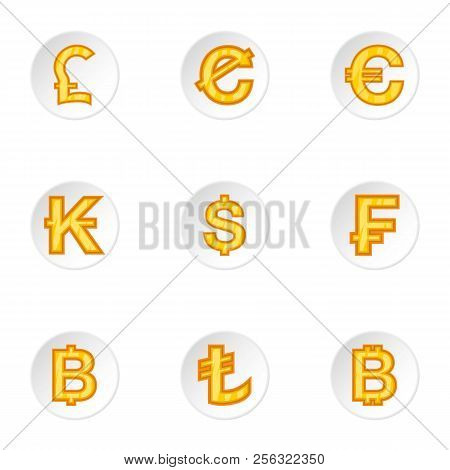 Money Of Countries Icons Set. Cartoon Illustration Of 9 Money Of Countries Icons For Web