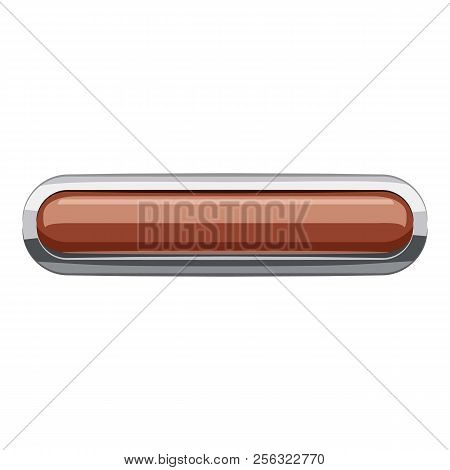 Broun Rectangular Button Icon. Cartoon Illustration Of Rectangular Button Icon For Web Design